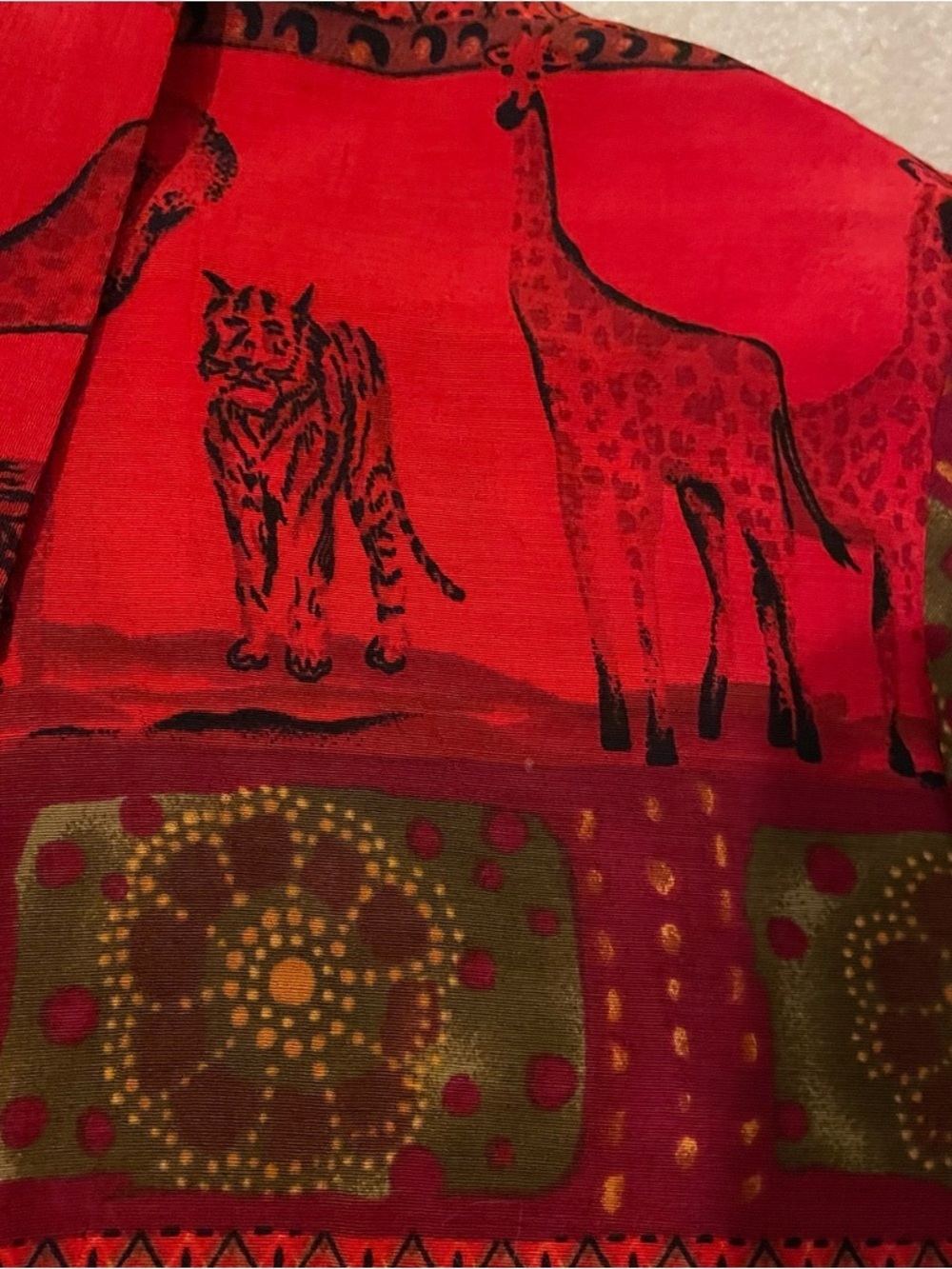 Rikki J. vintage safari animal print cropped blouse-medium EUC - Picture 2 of 6